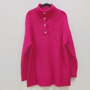 Fuzzy Knit Tunic Sweater 1137